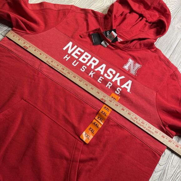 Nebraska Cornhuskers Fleece Hoodie Men’s  XXL Red Logo Spellout Captivating New - Picture 8 of 11